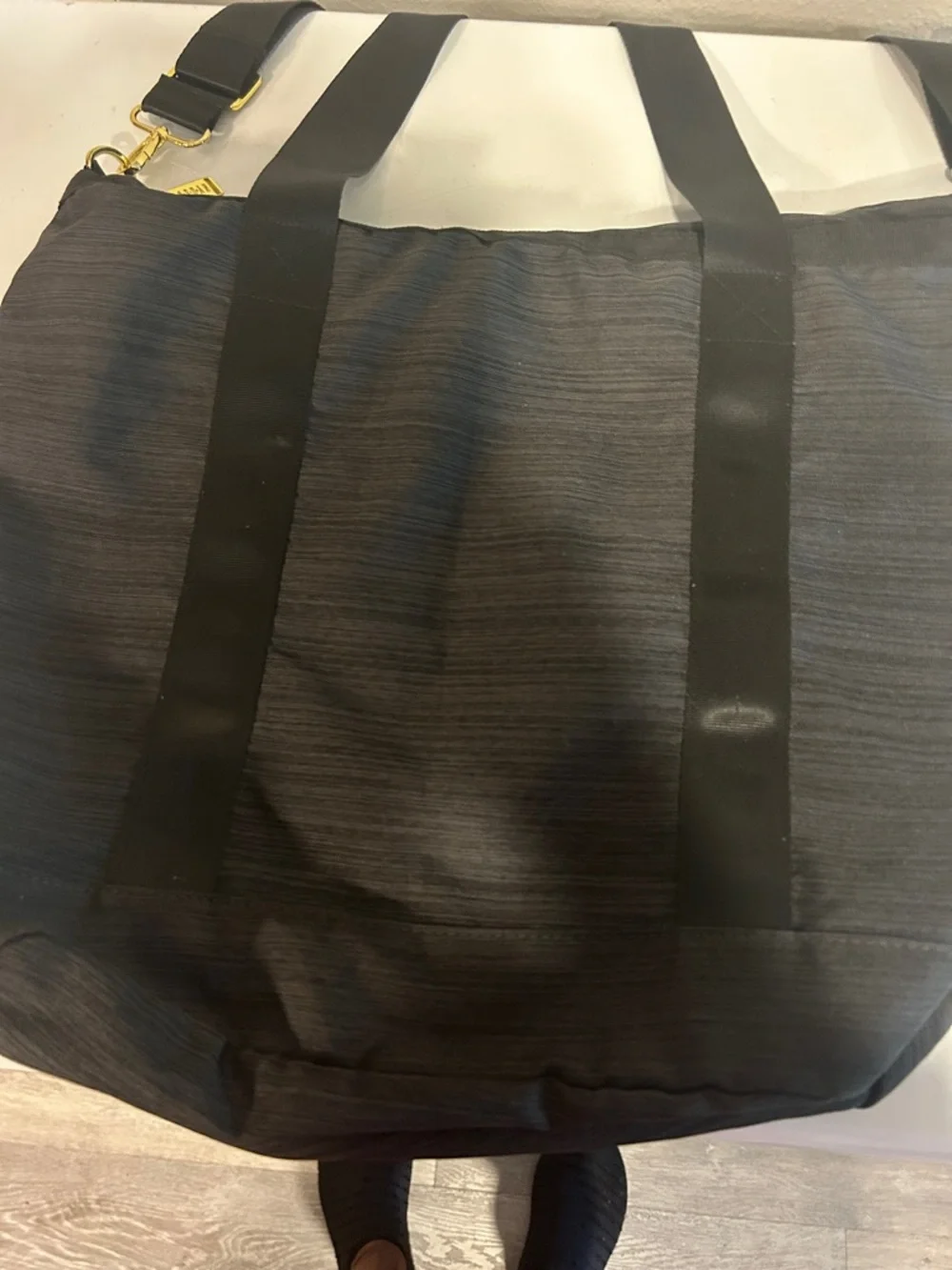Jordan Black Duffel Bag with Gold Jumpman Accent